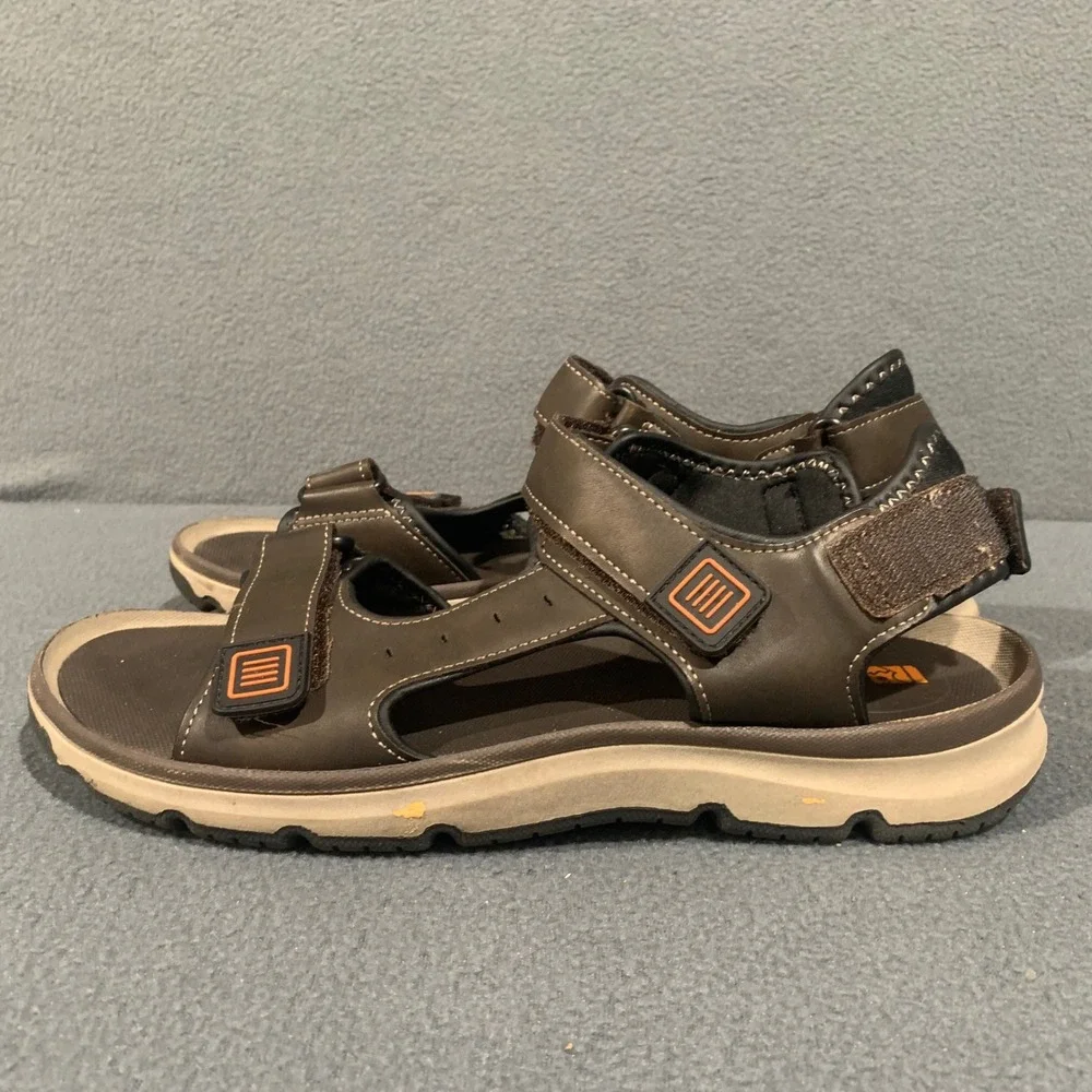 Rugged Outback Mens Brown Adjustable Strap Sandals Size 9‎ Casual